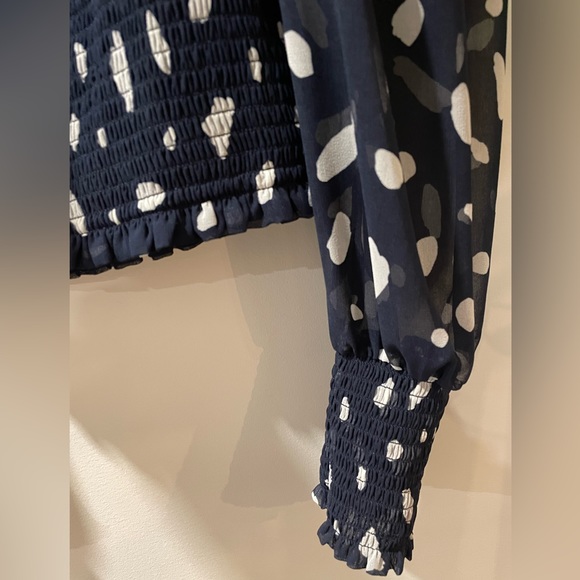 WILFRED SMOCKED PRINTED BLOUSE - Picture 3 of 3